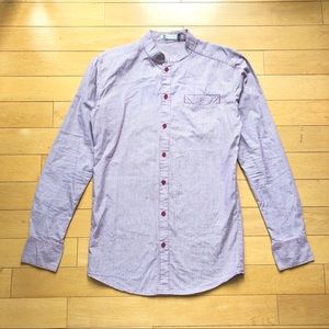 Hangten Pinstripe Dress Shirt Red